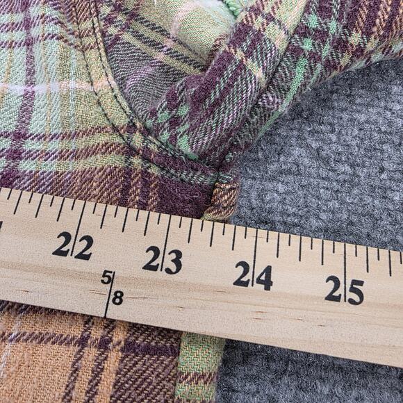 BDG Shirt Womens XS Multicolor Plaid Flannel Raw Hem Button Up Relaxed Fit Boho - Picture 6 of 16